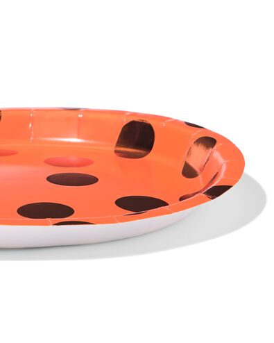 assiettes ⌀23cm papier orange &agrave; pois - 4 pcs. - 60800512 - HEMA
