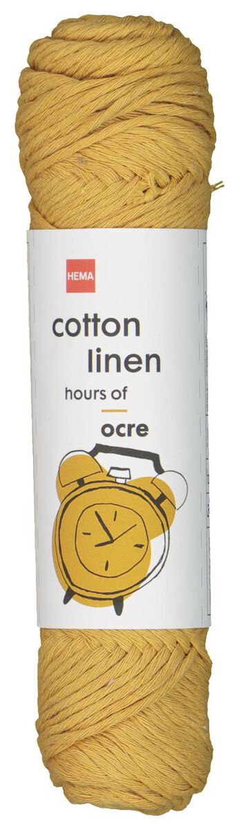 fil tricot et crochet coton/lin jaune ocre ocre cotton linen - 1400200 - HEMA