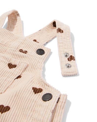 combinaison b&eacute;b&eacute; velours corduroy petits c&oelig;urs &eacute;cru &eacute;cru - 33052470ECRU - HEMA