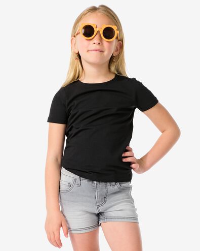2er-Pack Kinder-Shirts, Biobaumwolle schwarz 110/116 - 30835772 - HEMA