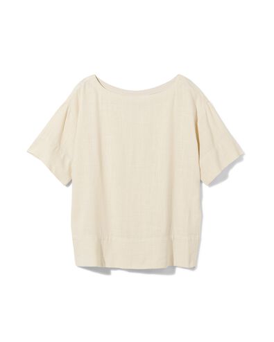 Damen-Shirt Riley, mit Leinenanteil eierschalenfarben S - 36269556 - HEMA