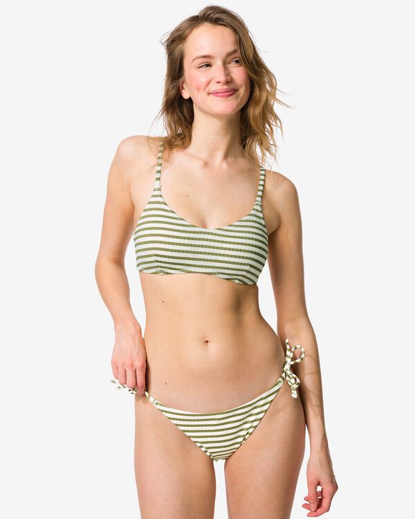 bas de bikini femme Jacky c&ocirc;tel&eacute; rayures vert moyen vert moyen - 22360210MIDGREEN - HEMA