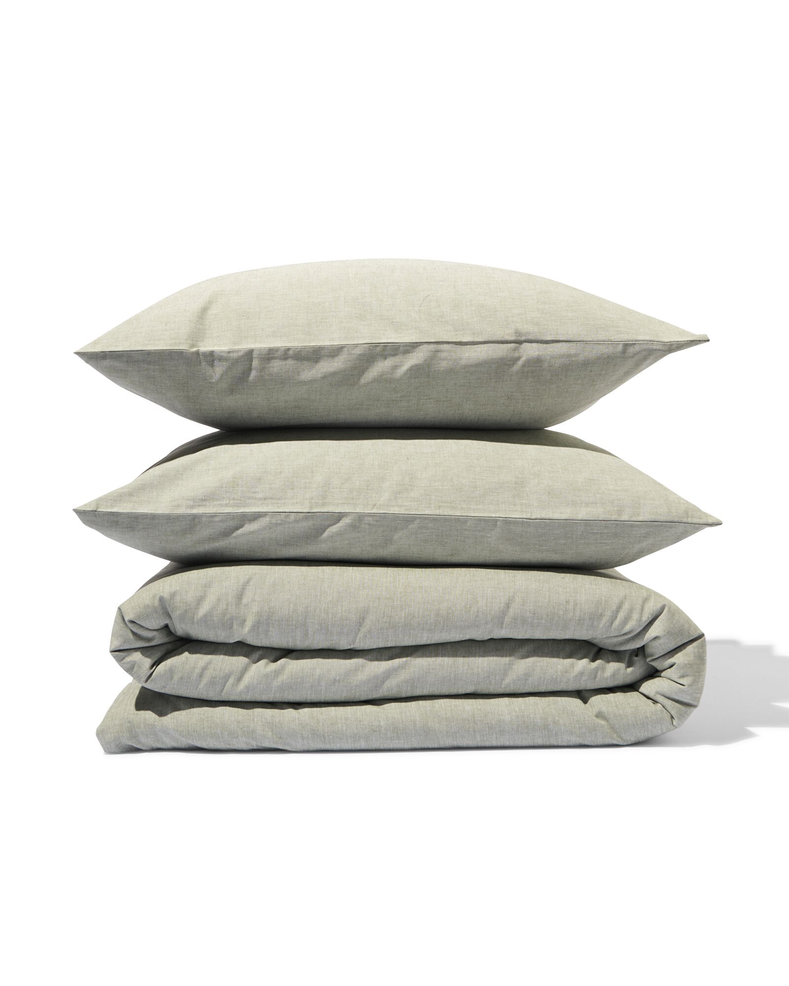 housse de couette 240x200/220 cm chambray vert - 5790232 - HEMA