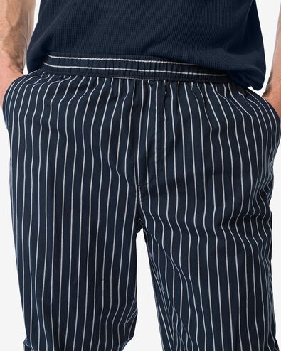 pantalon de pyjama homme à carreaux popeline de coton bleu foncé XXL - 23670775 - HEMA