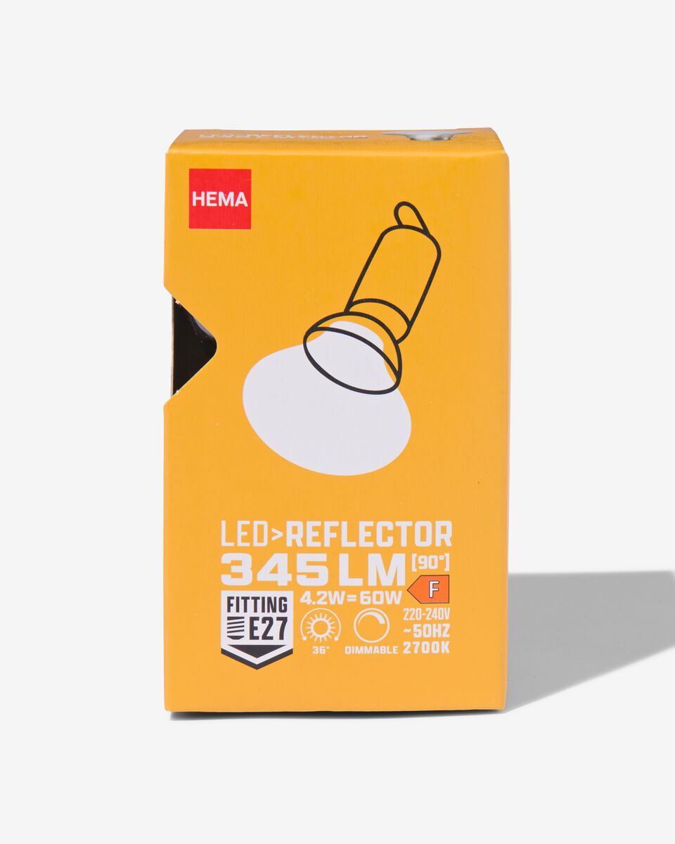LED-Lampe, klar, E27, 4.2 W, 345 lm, dimmbar, Reflektorlampe - 20070084 - HEMA