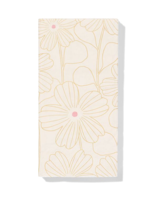 serviettes 33x18cm florales dor&eacute;es - 12 pi&egrave;ces - 14250332 - HEMA