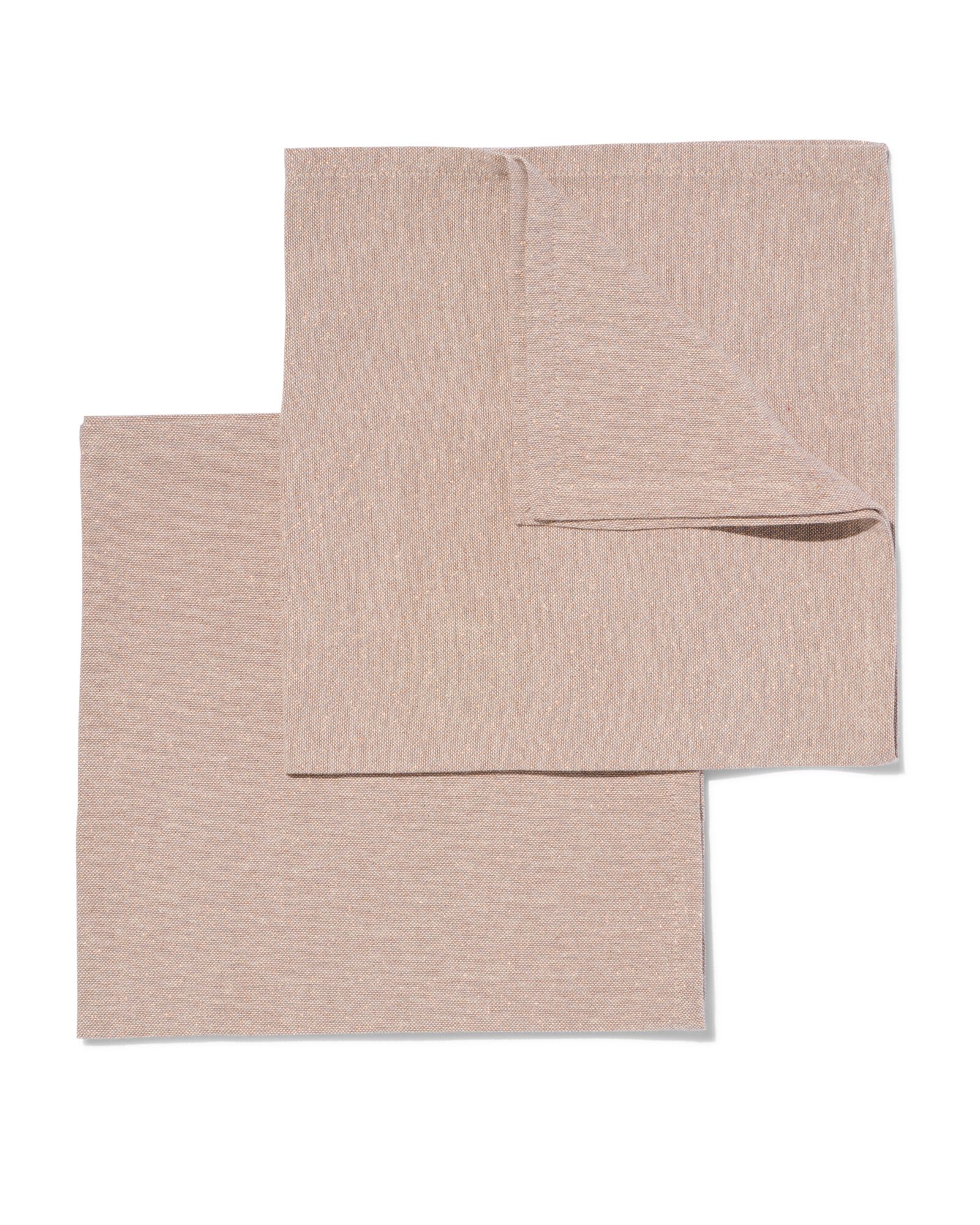 servetten beige met glitters chambray katoen 47x47 - 2 stuks - 5300298 - HEMA