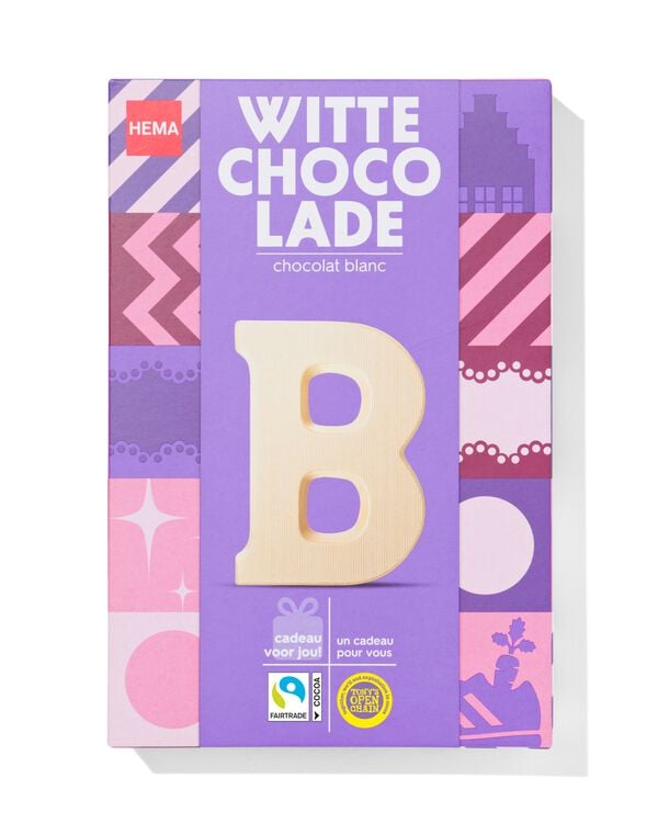 lettre en chocolat blanche B 140g - 24403102 - HEMA