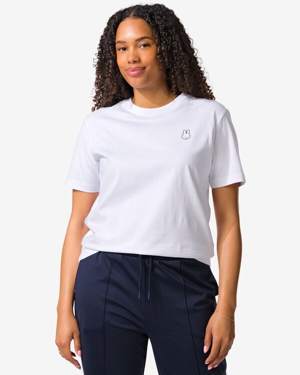 t-shirt femme Miffy jersey imprim&eacute; blanc blanc - 36208430WHITE - HEMA