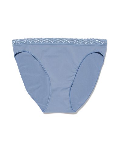 slip femme sans coutures avec dentelle bleu XL - 19670718 - HEMA