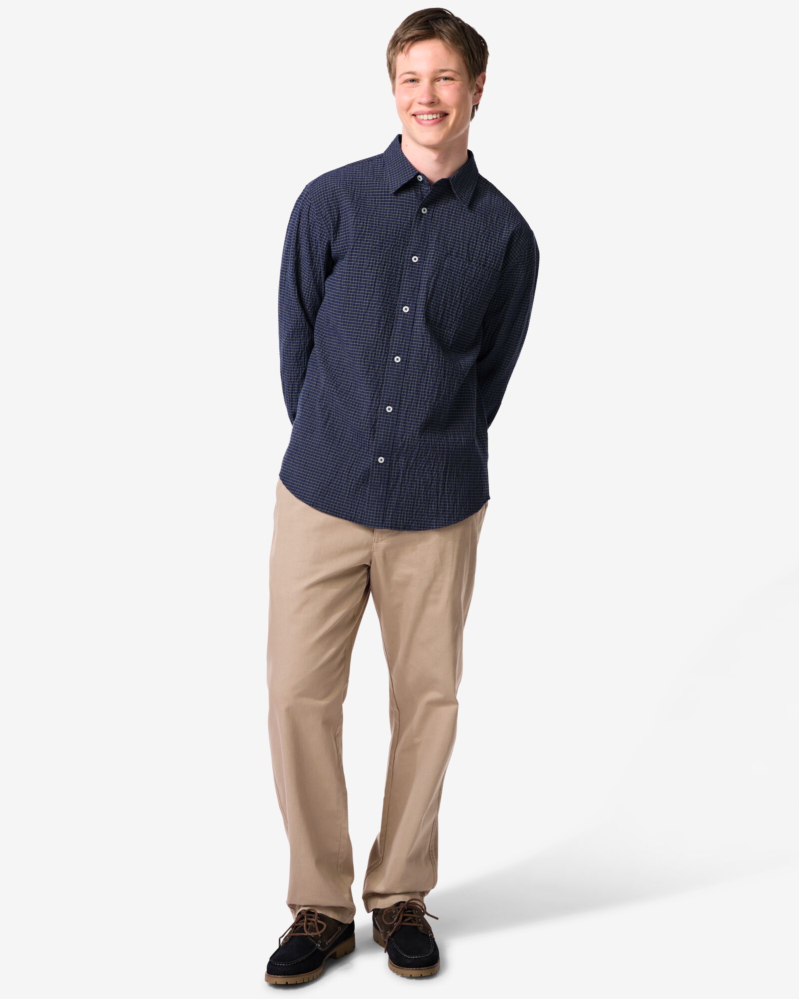 herenbroek Bas regular fit beige beige - 2140000BEIGE - HEMA