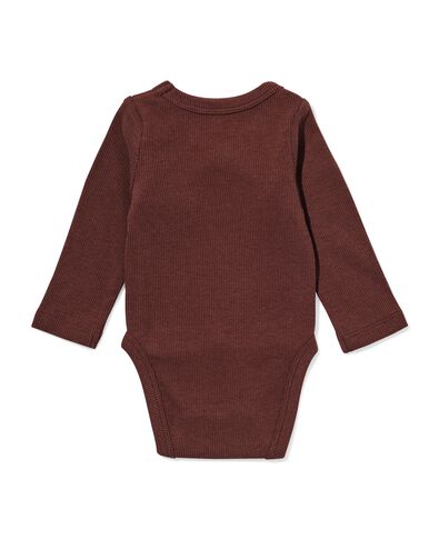 newborn meegroei overslag body rib  donkerbruin - 33430020DARKBROWN - HEMA