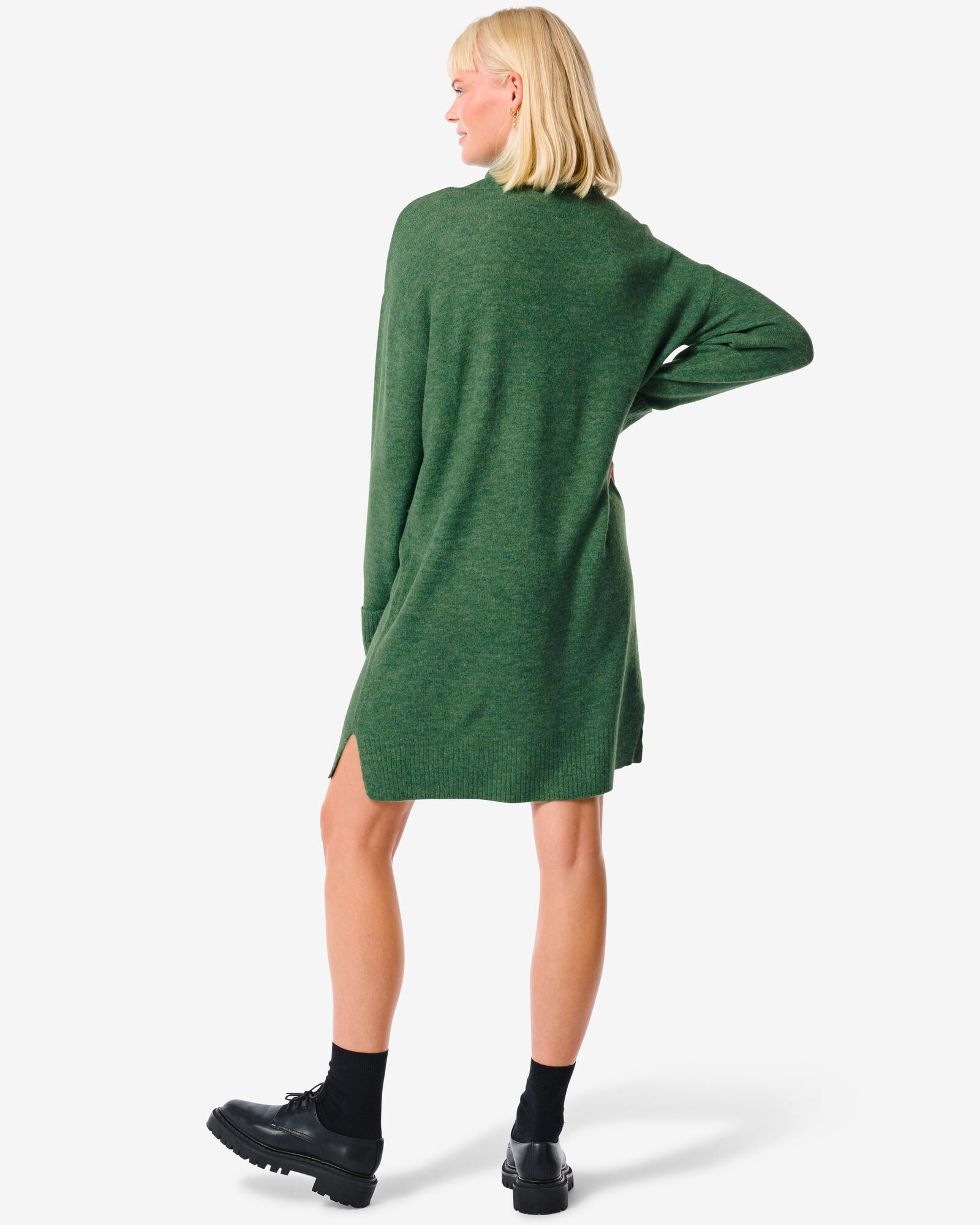 robe femme avec col en maille Vicky vert vert - 36326935GREEN - HEMA