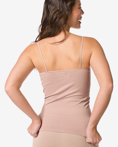 dameshemd naadloos micro spaghettibandjes beige beige - 19607630BEIGE - HEMA