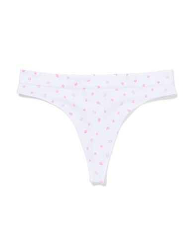 Damenstring, nahtlos, Rippenstruktur, gebl&uuml;mt wei&szlig; wei&szlig; - 19608644WHITE - HEMA