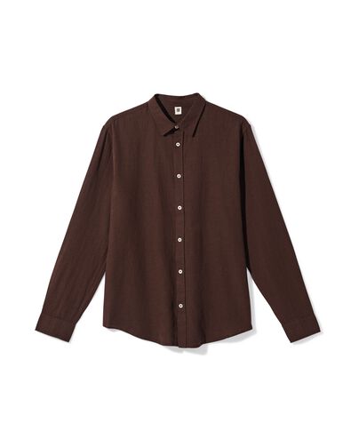 herenoverhemd Louis donkerbruin donkerbruin - 2131740DARKBROWN - HEMA