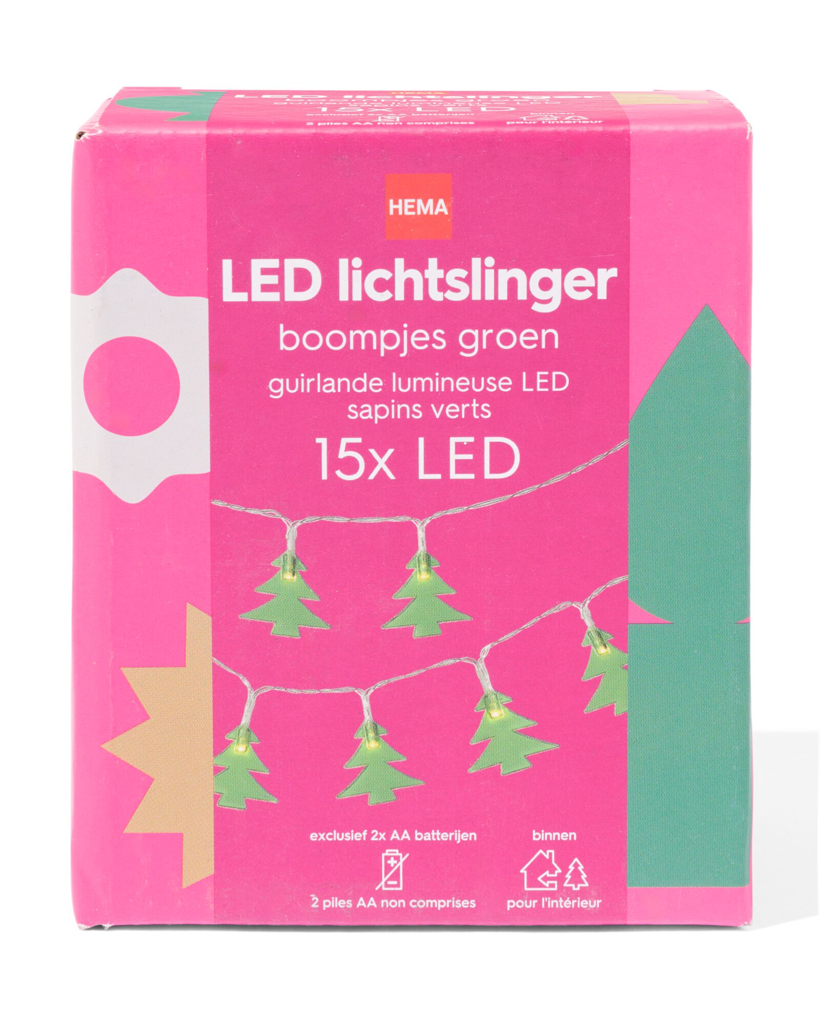 guirlande lumineuse 2,5 m avec 15 LED sapin de Noël pour l'intérieur - 25510014 - HEMA