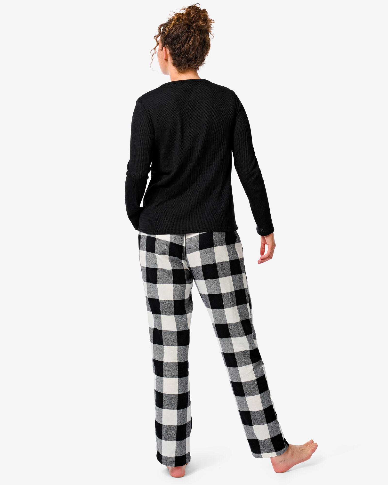 pyjama femme jersey/flanelle noir noir - 23460188BLACK - HEMA