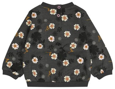 babysweater bloemen grijs - 1000024463 - HEMA