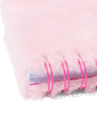 notitieboek 18.5x17cm hartvorm fluffy roze - 14100228 - HEMA