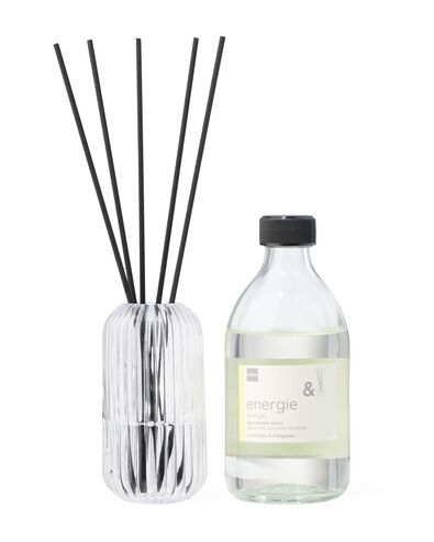 vase pour b&acirc;tonnets parfum&eacute;s ⌀5,5x11cm verre nervur&eacute; transparent - 13507515 - HEMA