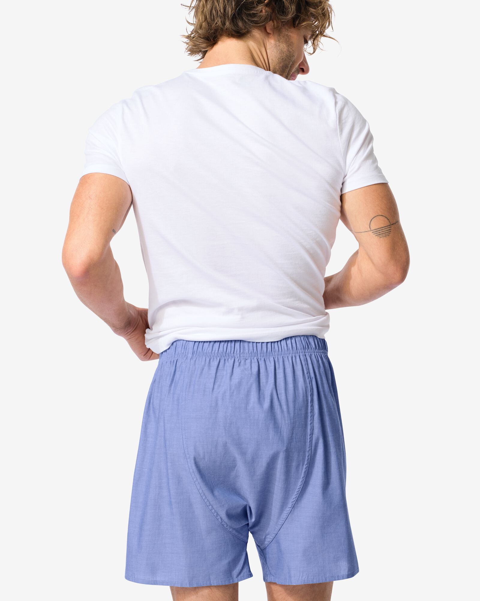 losse herenboxer chambray blauw blauw - 19190420BLUE - HEMA