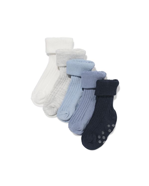 chaussettes b&eacute;b&eacute; bambou - 5 paires bleu - 4700800BLUE - HEMA