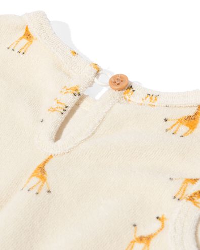newborn jumpsuit badstof giraf ecru ecru - 33492910ECRU - HEMA
