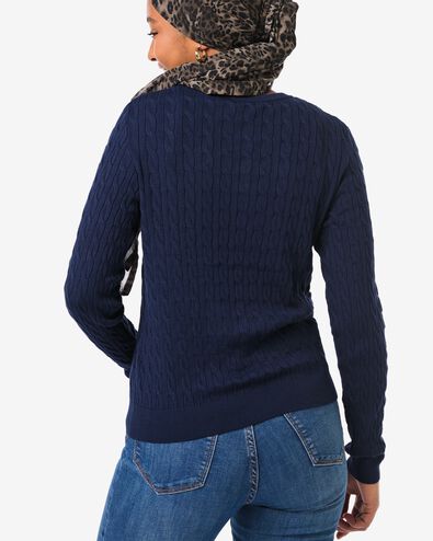 Damen-Strickjacke Louisa, Zopfmuster dunkelblau dunkelblau - 36206430DARKBLUE - HEMA