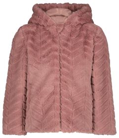 manteau enfant en teddy rose rose - 1000020114 - HEMA