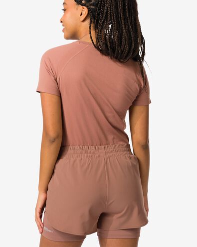 pantalon de sport femme avec slip intérieur marron XL - 36030397 - HEMA