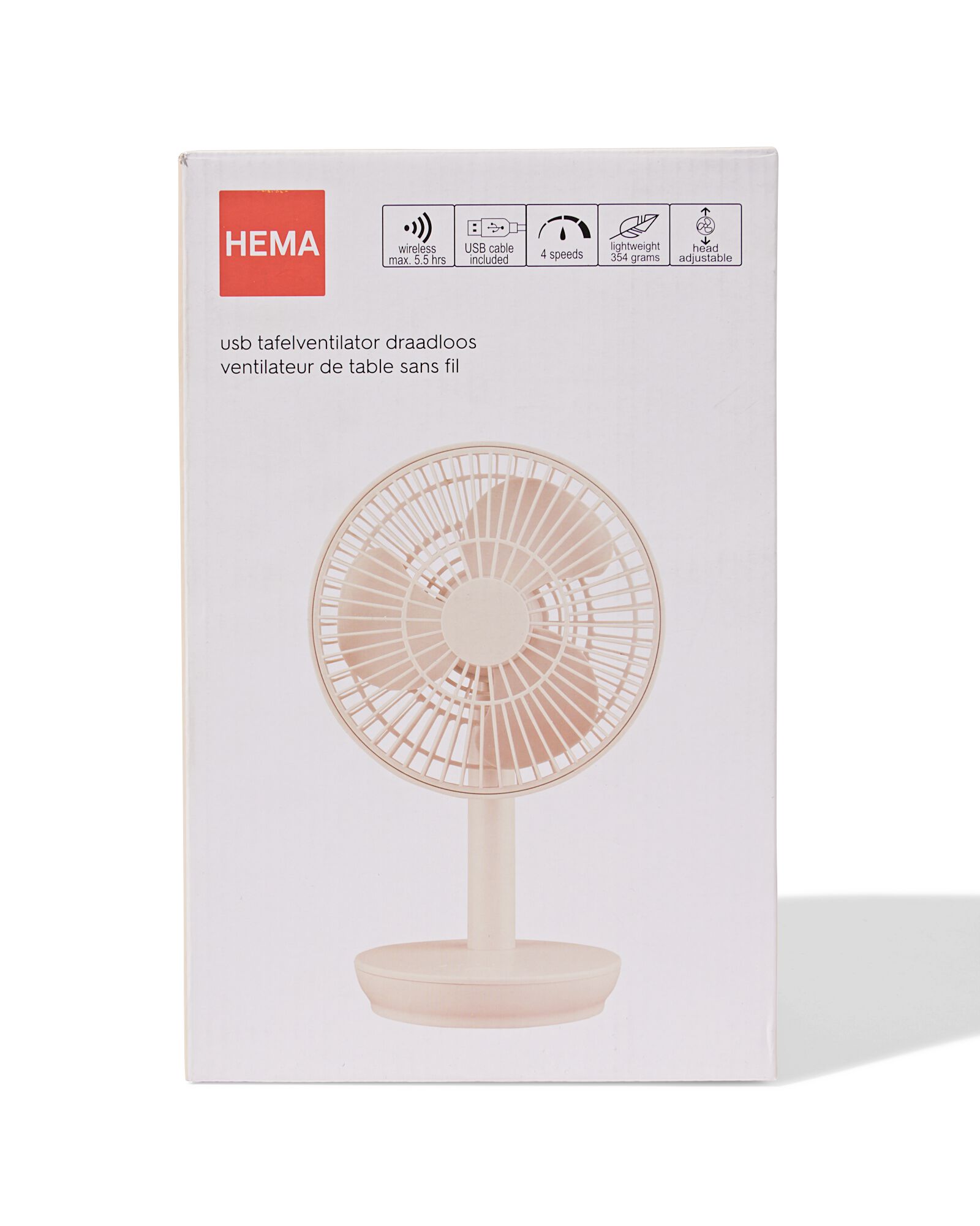 ventilateur de table sans fil ⌀17x27cm beige - 80200048 - HEMA