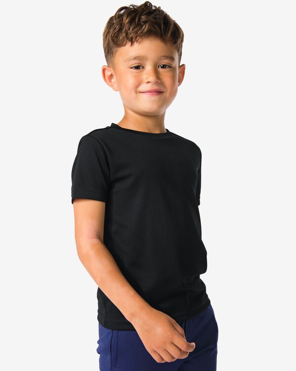 kindersportshirt zwart zwart - 30640232BLACK - HEMA