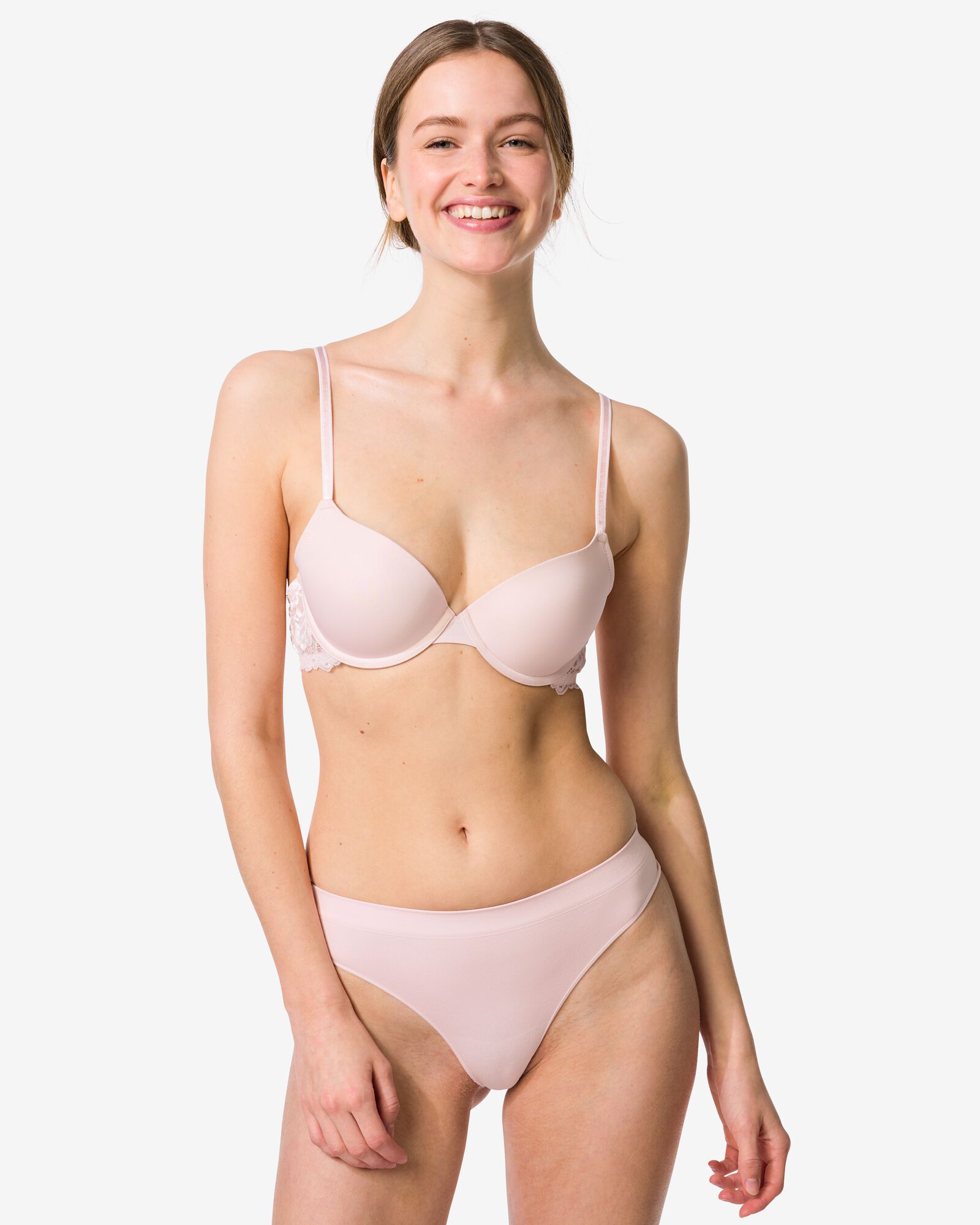 string femme sans coutures microfibre rose p&acirc;le - 19606454LIGHTPINK - HEMA