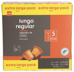 50er-Pack Kaffeekapseln Lungo Regular - 17180030 - HEMA