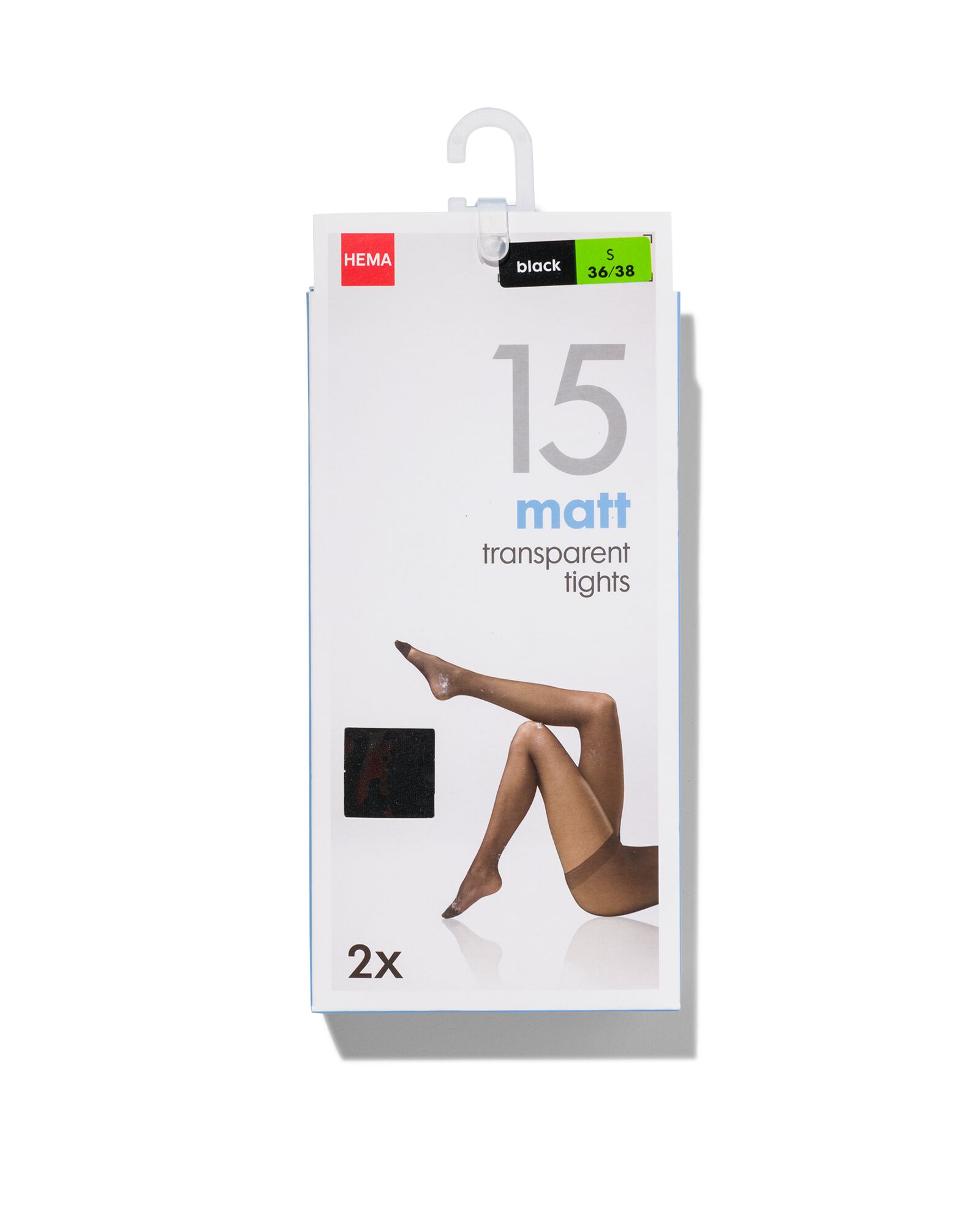 2 collants mats 15 deniers noir noir - 1000000745 - HEMA