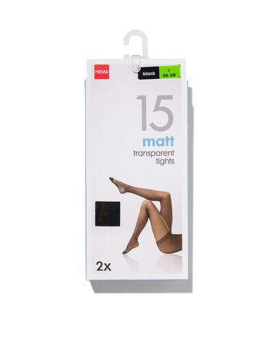 2 collants mats 15 deniers noir noir - 1000000745 - HEMA