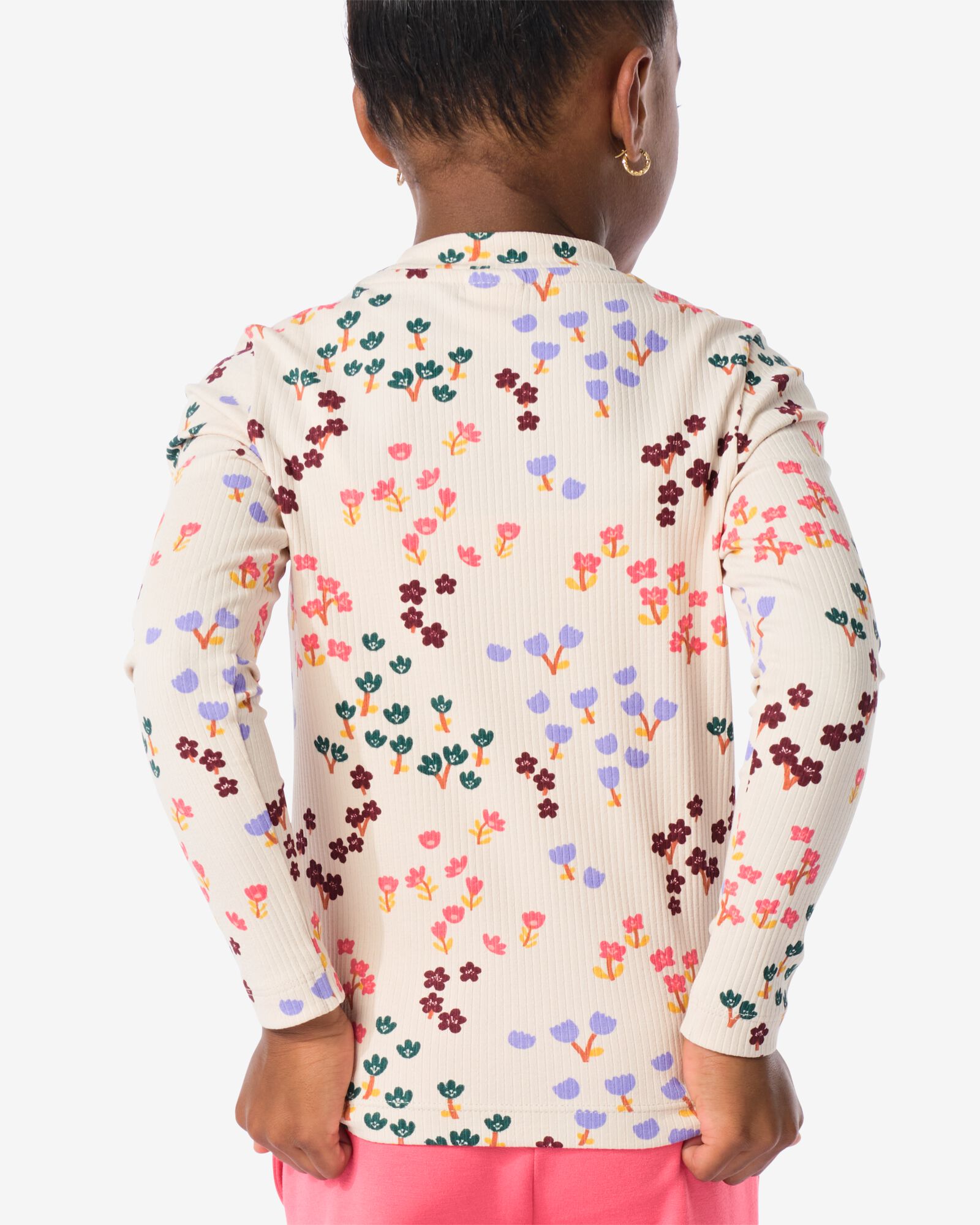 Kinder-T-Shirt mit Rippenstruktur eierschalenfarben - 30874434OFFWHITE - HEMA