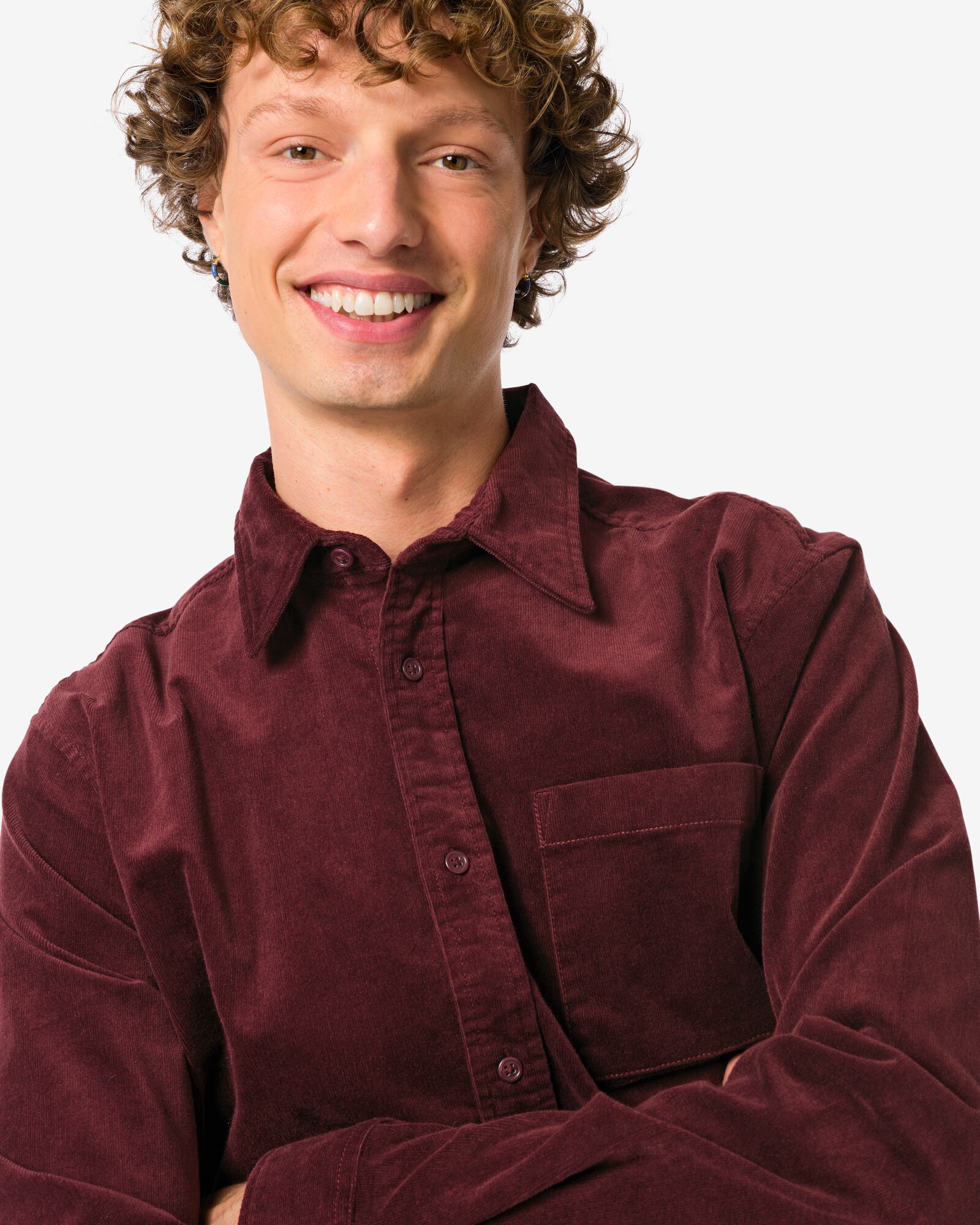 chemise homme velours côtelé bordeaux bordeaux - 2170730BURGUNDYRED - HEMA