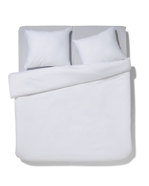 housse de couette satin 200x200/220 uni blanc - 5790150 - HEMA