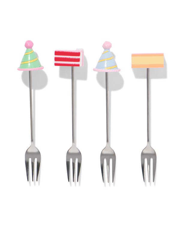 fourchettes &agrave; g&acirc;teau f&ecirc;tes - 4 pi&egrave;ces - 14250316 - HEMA