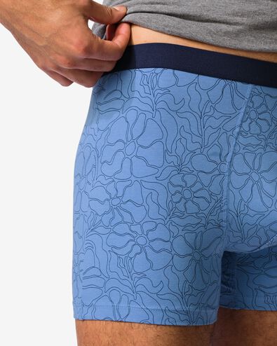 herenboxers bloemen - 3 stuks middenblauw middenblauw - 19190080MIDBLUE - HEMA