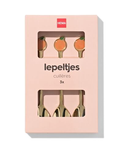 L&ouml;ffel aus Edelstahl, Orange &ndash; 3 St&uuml;ck - 41822206 - HEMA