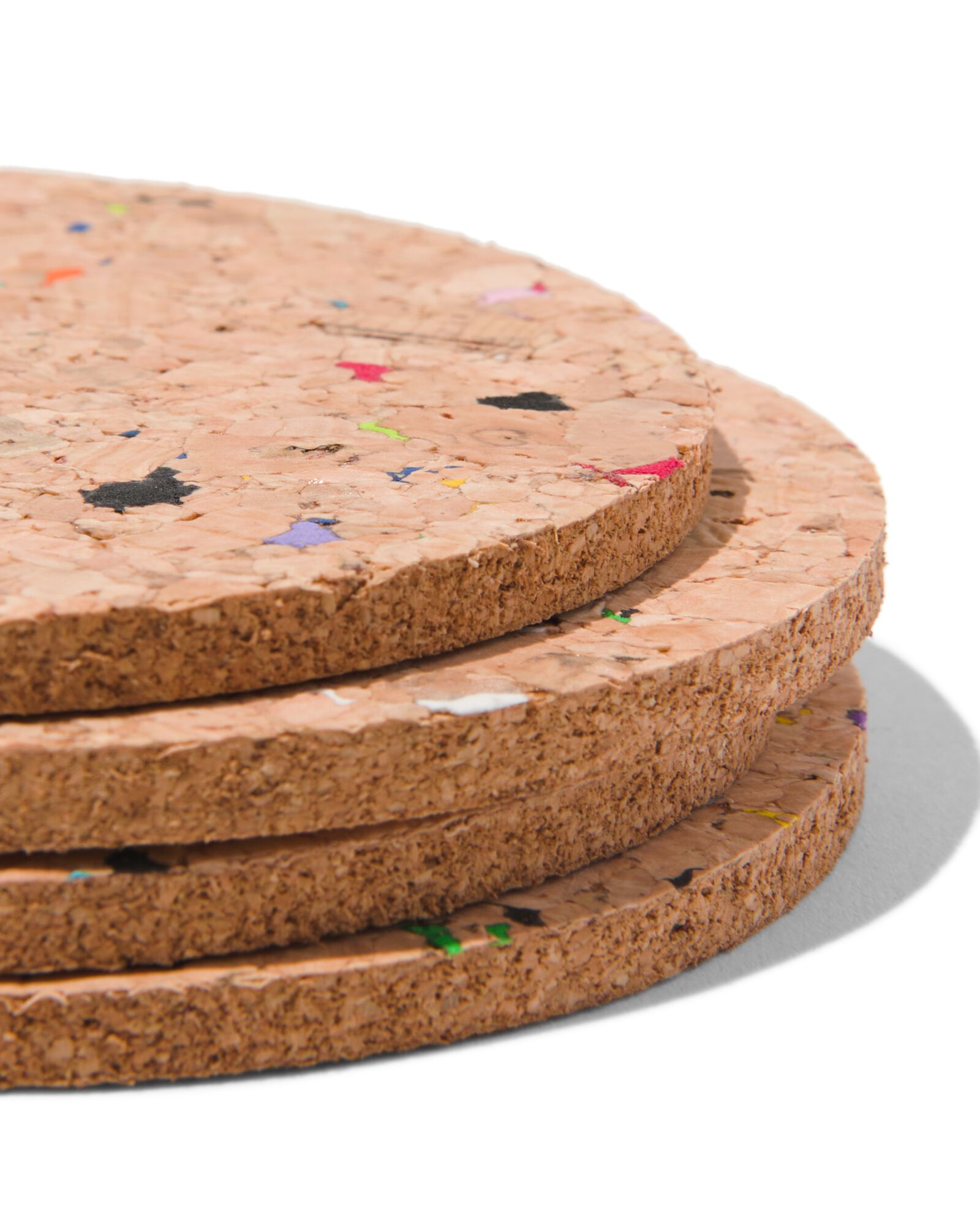 4 sous-verres &Oslash; 9.5 cm - li&egrave;ge terrazzo recycl&eacute; - 80610085 - HEMA