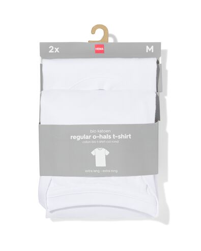 2er-Pack Herren-T-Shirts, Regular Fit, Rundhalsausschnitt, extralang wei&szlig; wei&szlig; - 1000009941 - HEMA
