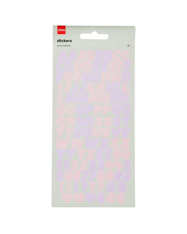 feuille d'autocollants alphabet - lot de 3 - 14103712 - HEMA