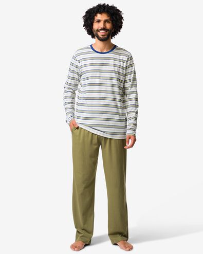 herenpyjama Jonas jersey retro gebroken wit gebroken wit - 23686670OFFWHITE - HEMA