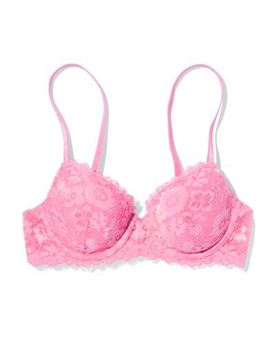 voorgevormde kanten bh met beugel roze roze - 21805500PINK - HEMA