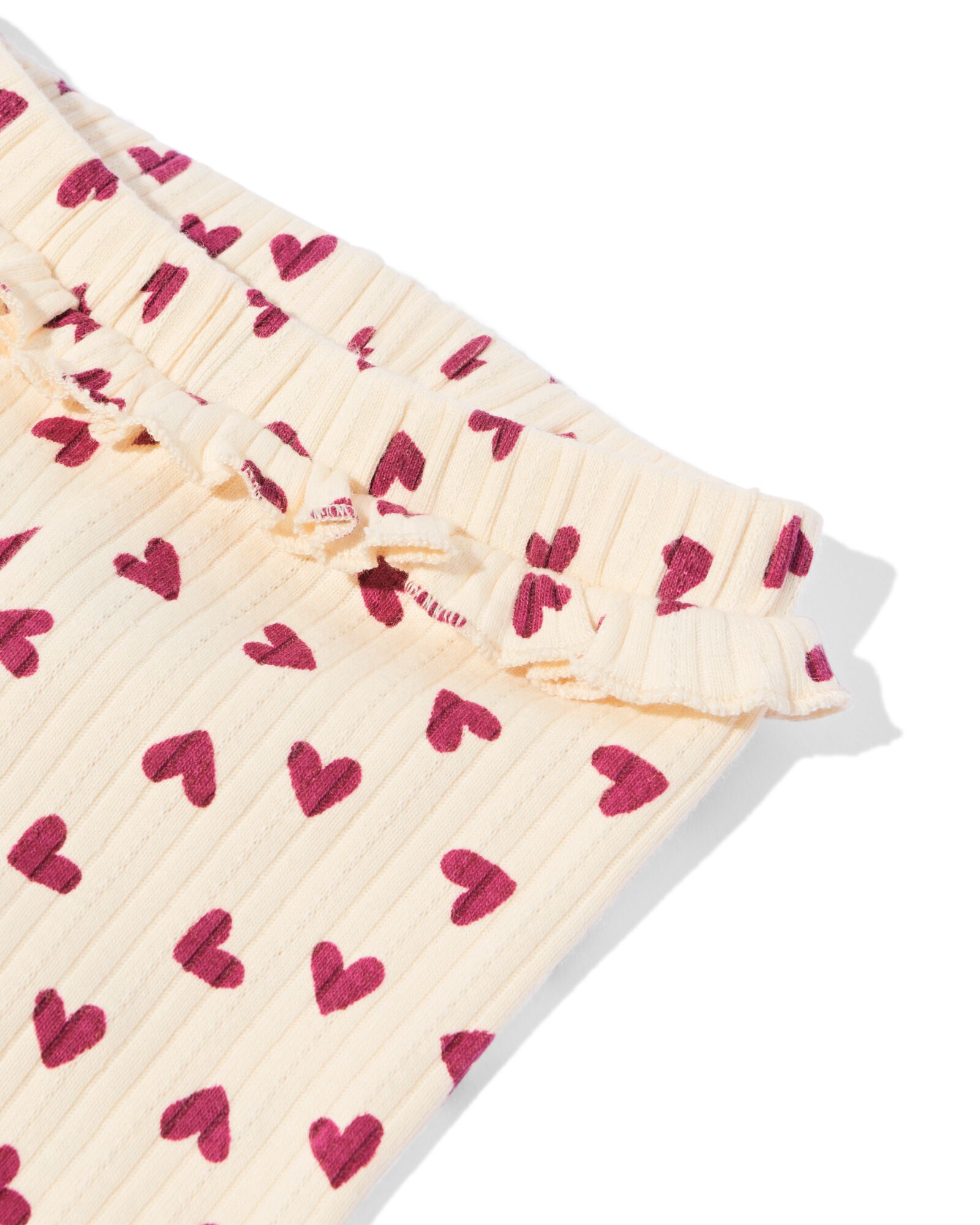 Newborn-Leggings, gerippt mit Herzchen ecru ecru - 33446420ECRU - HEMA