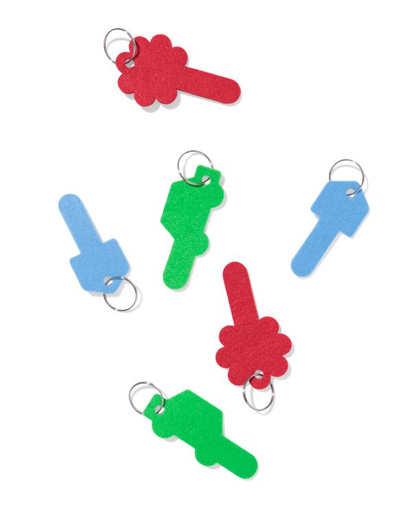 porte-cl&eacute;s feutre - 6 pi&egrave;ces - 81000009 - HEMA
